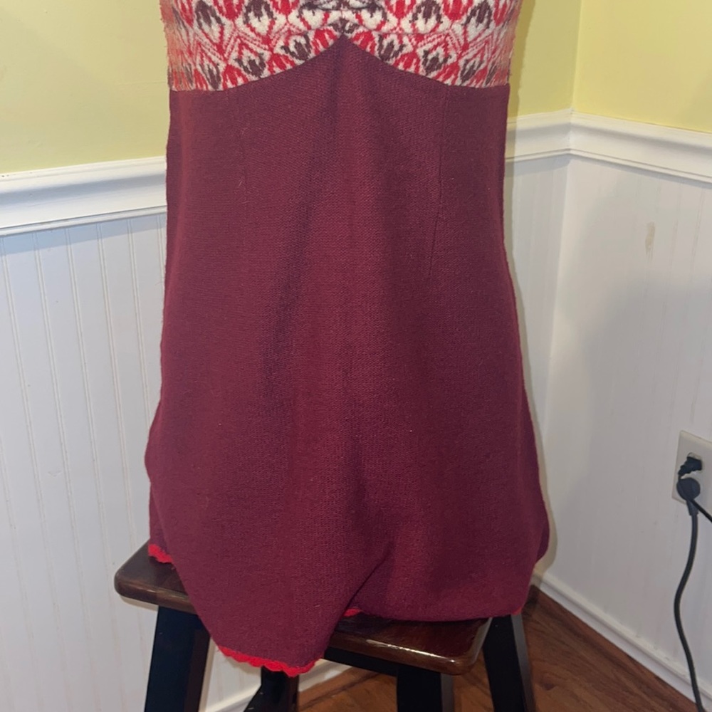 Free People Fair Isle Mini dress. Size medium. Boho style. Wool Blend. - Picture 4 of 10